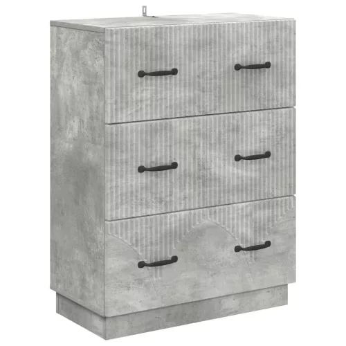 vidaXL Fiókos szekrény Betonszürke 66 x 34,5 x 87 cm Szerelt Fa