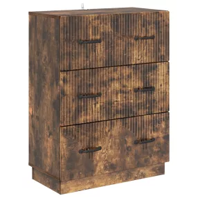   vidaXL Fiókos szekrény Füstös Tölgy 66 x 34,5 x 87 cm Szerelt Fa