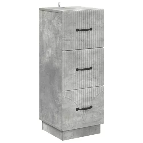 vidaXL Fiókos szekrény Betonszürke 33 x 34,5 x 87 cm Szerelt Fa