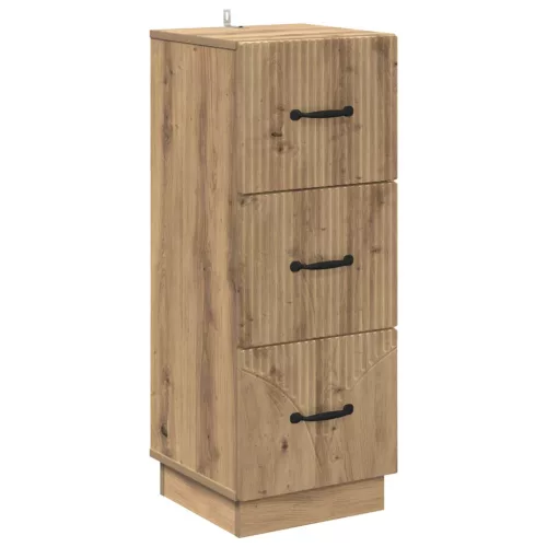 vidaXL Fiókos szekrény Kézműves Tölgy 33 x 34,5 x 87 cm Szerelt Fa