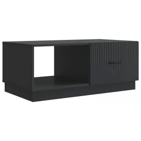 vidaXL Dohányzóasztal Fekete 90 x 50 x 37 cm Szerelt Fa