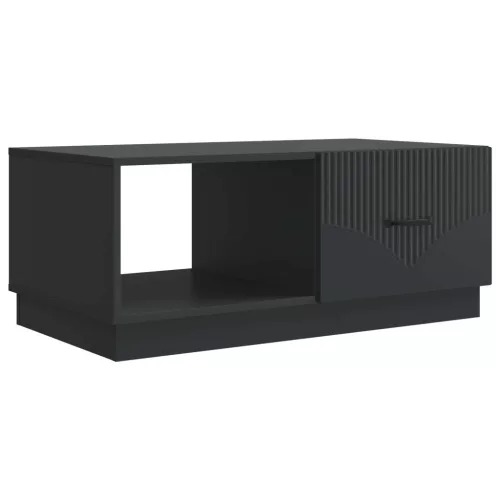 vidaXL Dohányzóasztal Fekete 90 x 50 x 37 cm Szerelt Fa