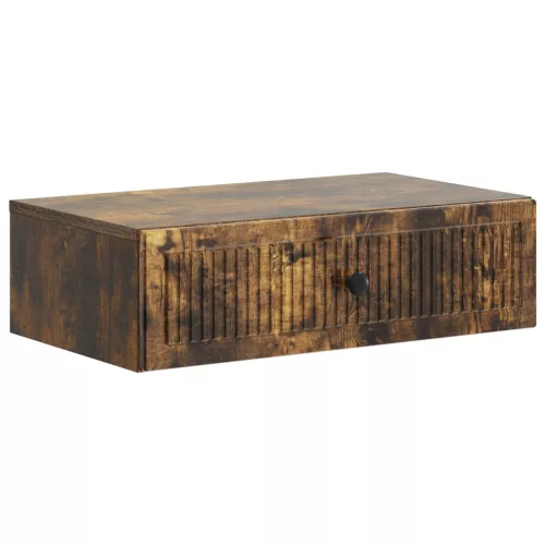 vidaXL Fali oldaltábla Füstös Tölgy 59 x 34,5 x 17 cm Szerelt Fa