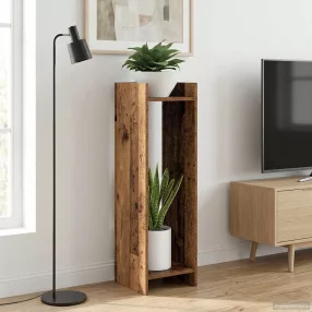   vidaXL Növényállvány polcokkal Öreg fa 30 x 30 x 100 cm Mérnöki fa