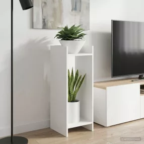   vidaXL Növényállvány polcokkal Fehér 30 x 30 x 80 cm Mérnöki fa