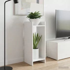   vidaXL Növényállvány polcokkal 2 pcs Fehér 30 x 30 x 80 cm Mérnöki fa