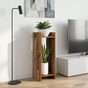   vidaXL Növényállvány polcokkal Öreg fa 30 x 30 x 80 cm Mérnöki fa