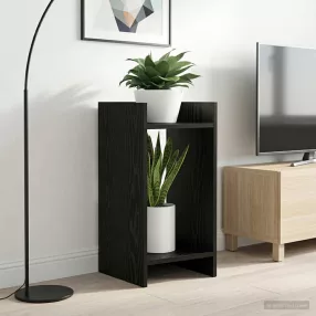   vidaXL Növényállvány polcokkal Fekete Tölgy 30 x 30 x 60 cm Mérnöki fa