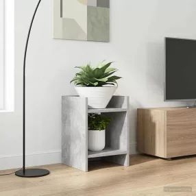   vidaXL Növényállvány polcokkal Beton Szürke 30 x 30 x 40 cm Mérnöki fa
