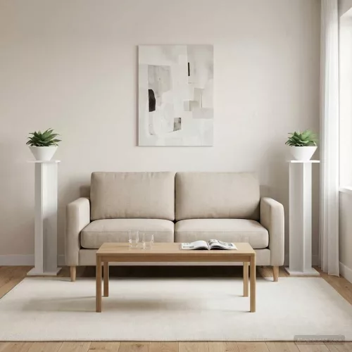 Növényállvány 2 db Fehér 25 x 25,5 x 100,5 cm Szerelt Fa