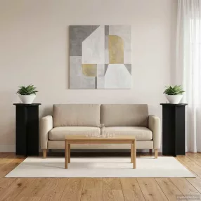 Növényállvány 2 db Fekete 40 x 40 x 80 cm Szerelt Fa
