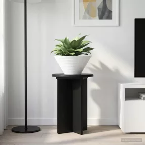   vidaXL Növényállvány 2 pcs Fekete Ø29,5 x 40 cm Szerelt Fa