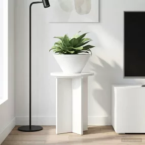   vidaXL Növényállvány 2 pcs Magasfényű Fehér Ø29,5 x 40 cm Szerelt Fa