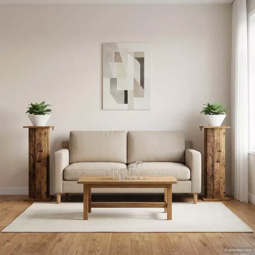 Növényállvány 2 db Antik Fa 30,5 x 30 x 80,5 cm Szerelt Fa