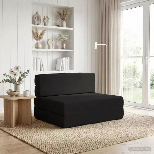 Összecsukható kanapéágy Fekete 70 x 72 x 60 cm Szövet