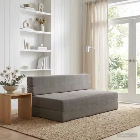   Összecsukható kanapéágy Világosszürke 152 x 86,5 x 60 cm Szövet