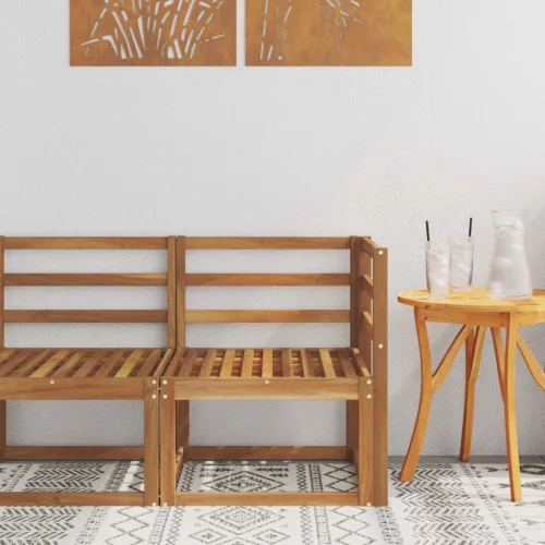 vidaXL Kültéri Sarokkanapé Tömör Akácfa Természetes 63 x 63 x 73 cm