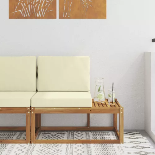 vidaXL Kültéri végleges kanapé párnával Természetes 91 x 63 x 73 cm