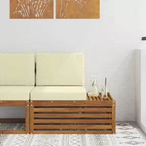   vidaXL Kültéri végkanapé Természetes 91 x 63 x 73 cm Tömör Akácfa