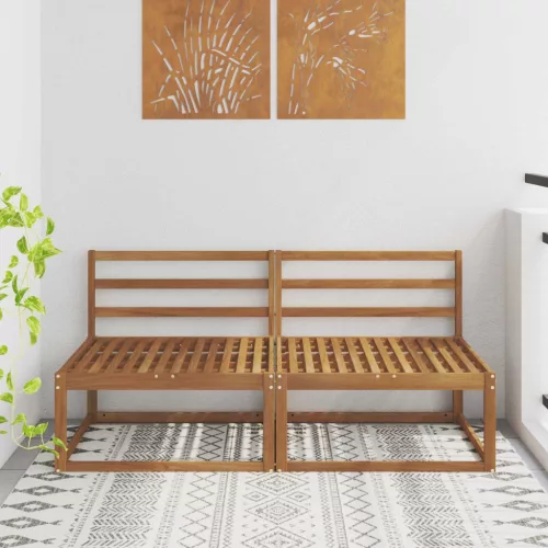 vidaXL 2 Darab Kültéri középső kanapé Természetes 158 x 83 x 73 cm