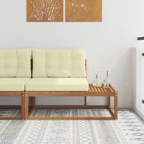   vidaXL Kültéri végkanapé párnával Természetes 115 x 83 x 73 cm