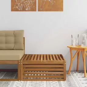  vidaXL Kültéri lábtartó Természetes 79 x 79 x 37 cm Tömör Akácfa