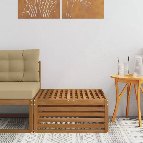vidaXL Kültéri lábtartó Természetes 79 x 79 x 37 cm Tömör Akácfa