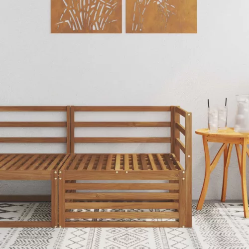 vidaXL Külső Sarokkanapé Tömör Akácfa Természetes 83 x 83 x 73 cm