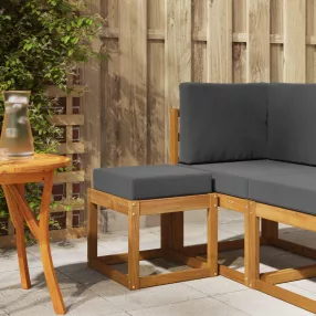   vidaXL Székpad Természetes és antracit 43 x 43 x 37 cm Tömör Akácfa