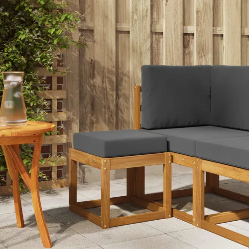 vidaXL Székpad Természetes és antracit 43 x 43 x 37 cm Tömör Akácfa