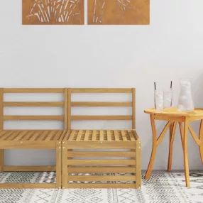   vidaXL Kültéri középső kanapé Tömör Akácfa Fehér 63 x 59 x 73 cm