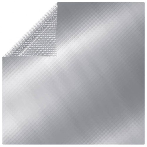 ezüstszínű négyszögű napelemes lebegő PE medencefólia 10 x 5 m