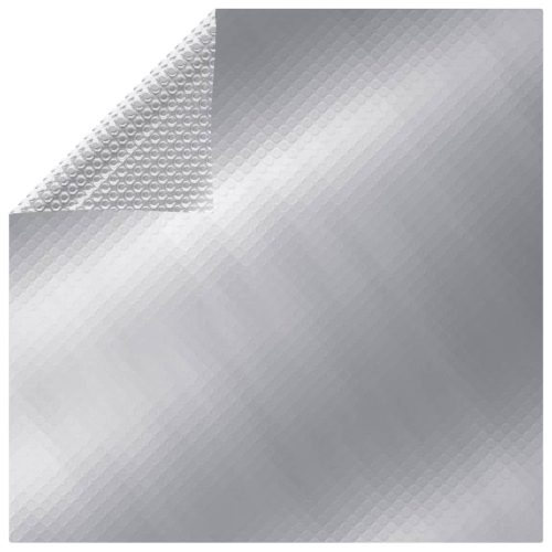 ezüstszínű négyszögletes PE medencetakaró 800 x 500 cm