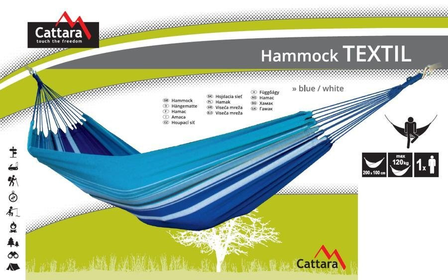 Cattara TEXTIL 200x100cm függőágy kék-fehér