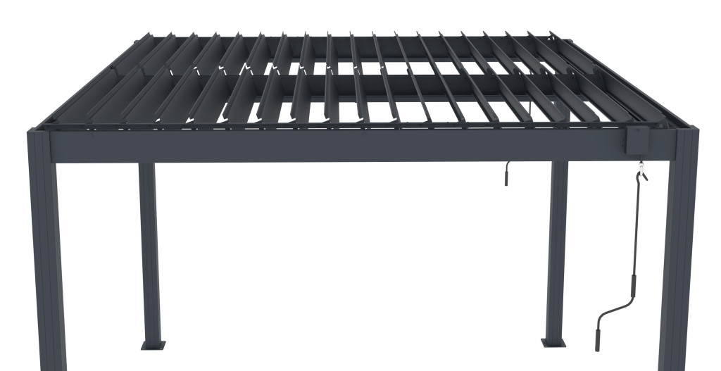 Bioklimatikus pergola G21 Austin 3×3 m, antracit színű alumínium