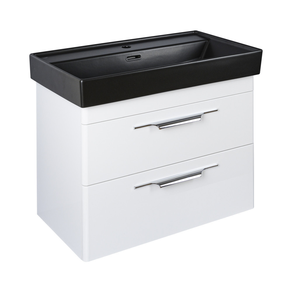 TMP LUX 60 fali fürdőszobabútor - CeraStyle SHARP FEKETE mosdóval - 60 x 48 cm
