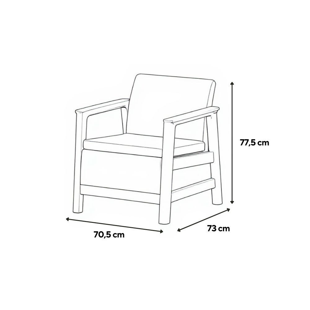 Scandi Box max linea duo kerti bútor szett jute tárolós asztallal