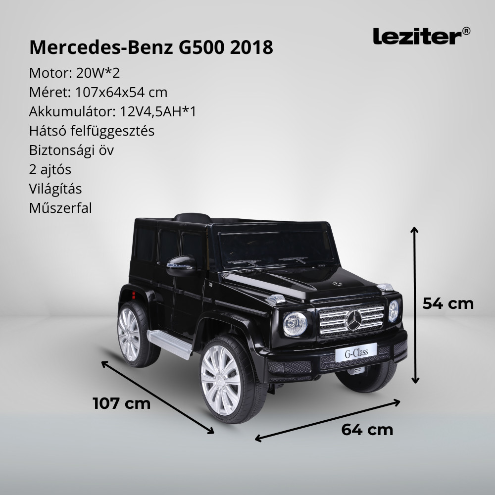 Elektromos autó Mercedes Benz G500 fekete Elektromos autó Mercedes Benz G500 fekete