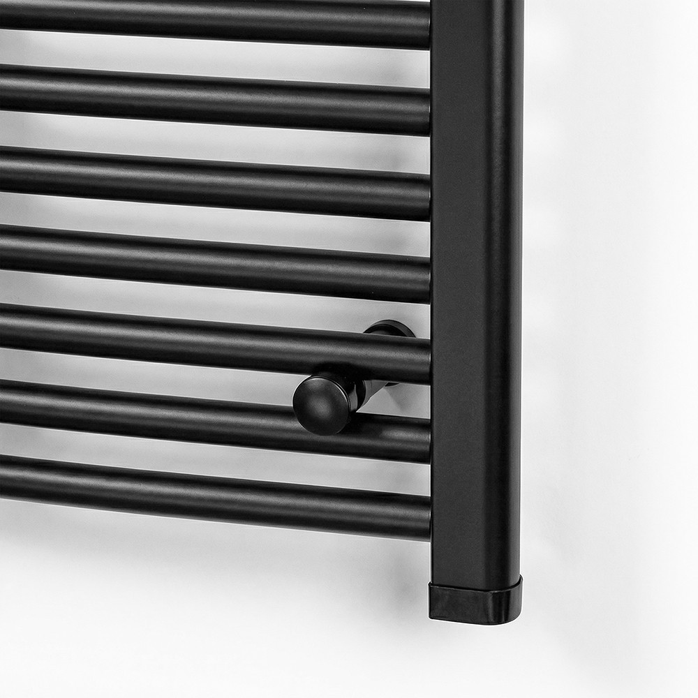 Íves törölközőszárító radiátor 1200x500 mm fekete