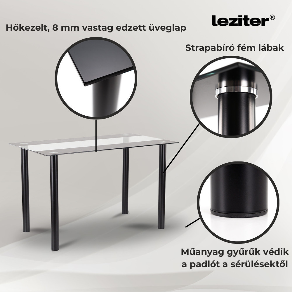Karin 4+1 étkező garnitúra fekete-szürke