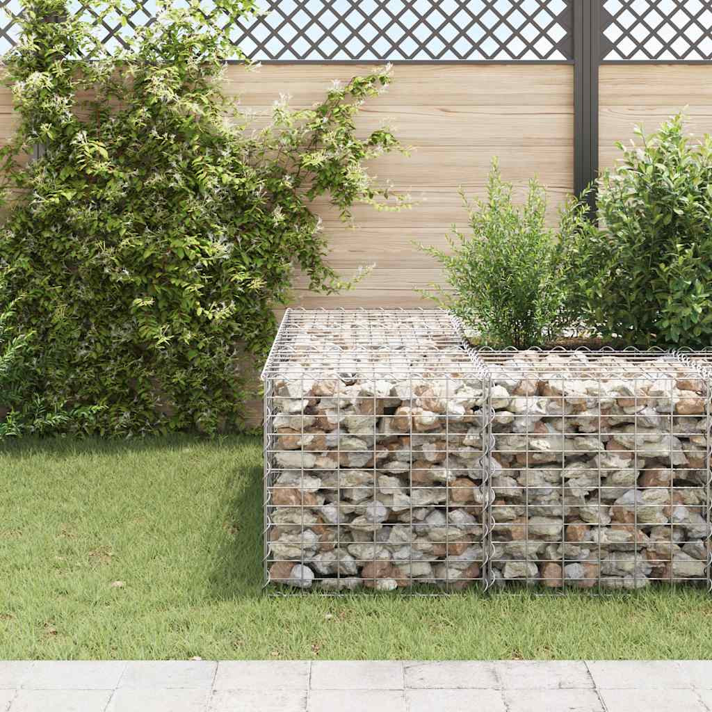 kocka alakú acélhuzal gabion magaságyás 60 x 60 x 60 cm