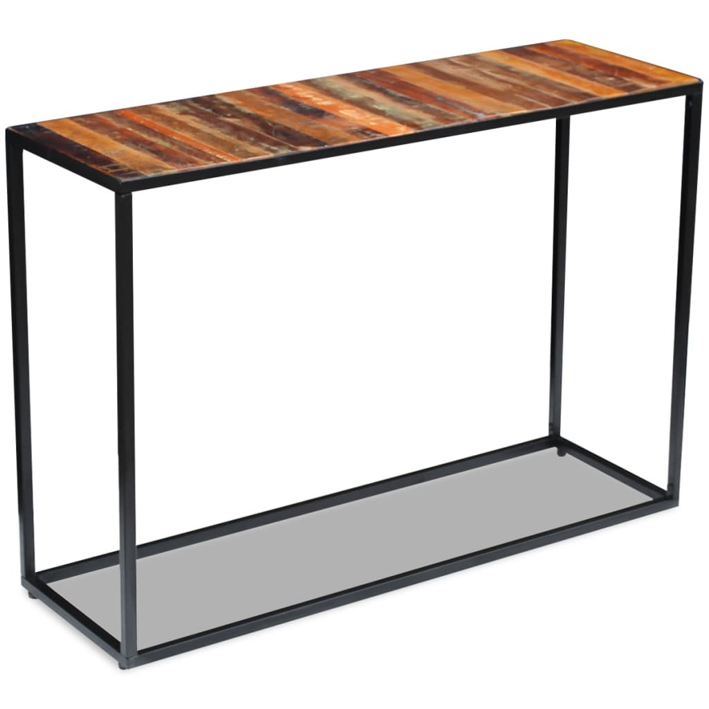 tömör újrahasznosított fa konzolasztal 110 x 35 x 76 cm