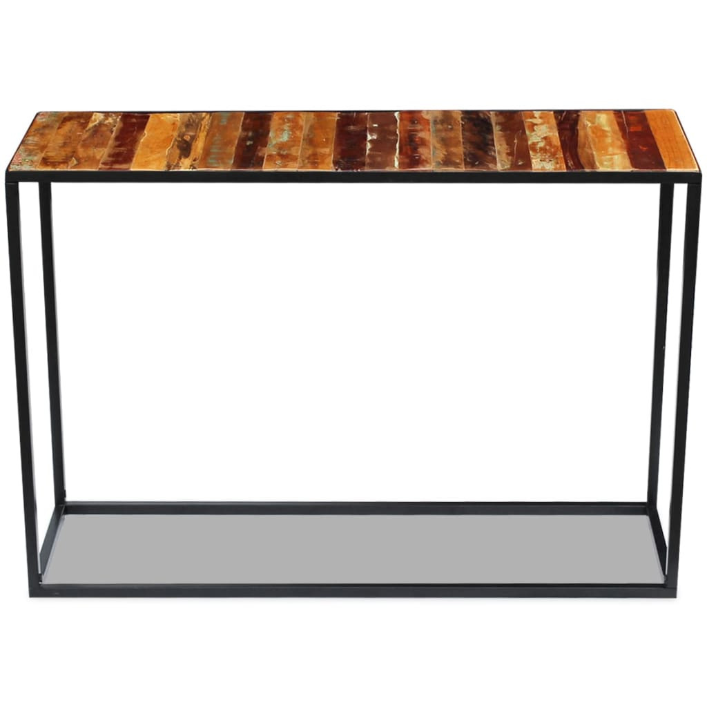 tömör újrahasznosított fa konzolasztal 110 x 35 x 76 cm