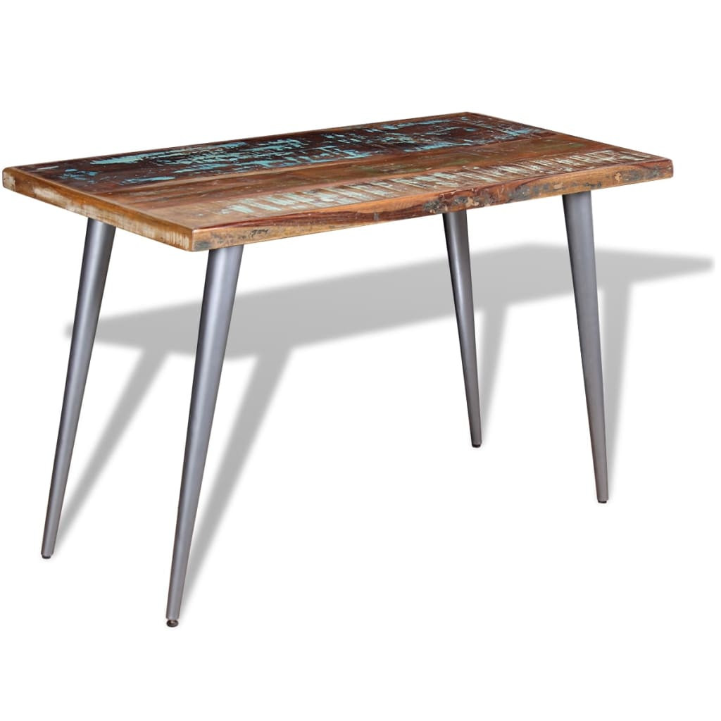 tömör újrahasznosított fa étkezőasztal 120 x 60 x 76 cm tömör újrahasznosított fa étkezőasztal 120 x 60 x 76 cm