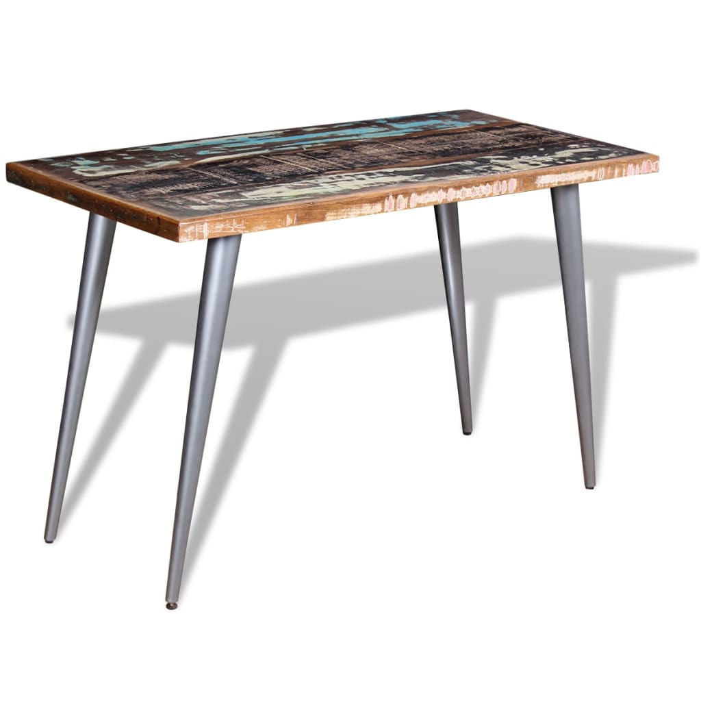 tömör újrahasznosított fa étkezőasztal 120 x 60 x 76 cm tömör újrahasznosított fa étkezőasztal 120 x 60 x 76 cm