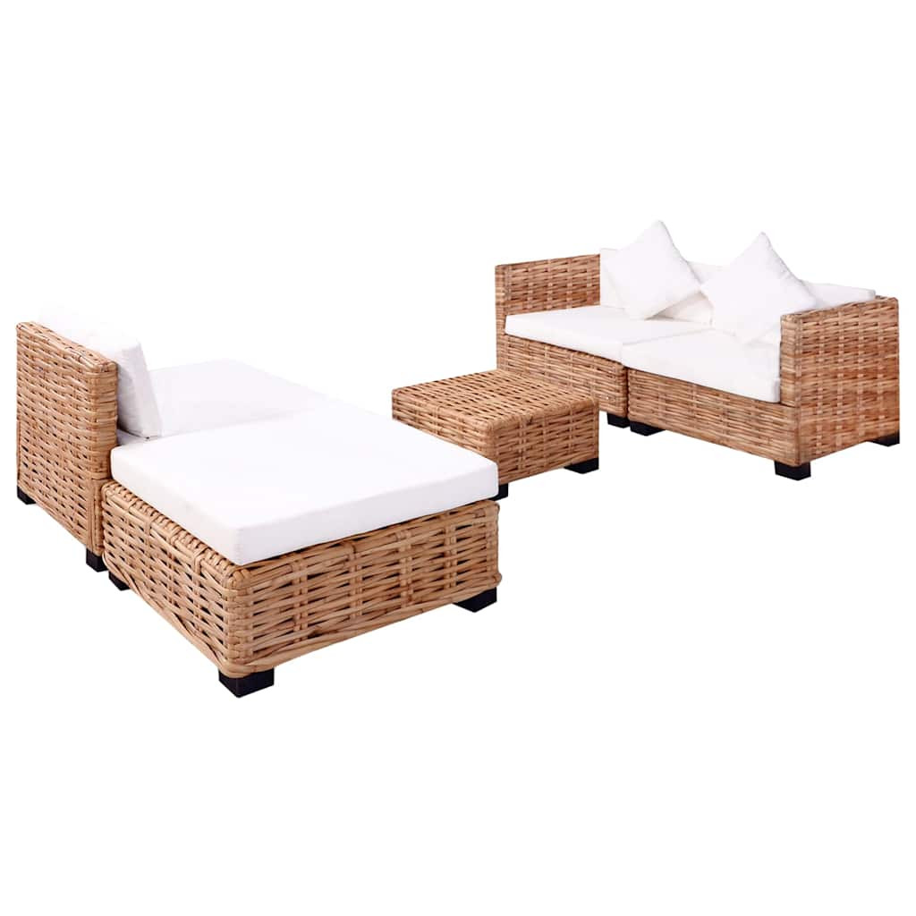 14 részes természetes rattan kanapészett
