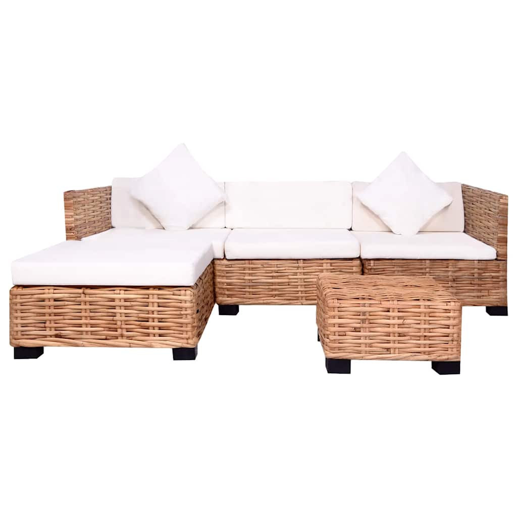 14 részes természetes rattan kanapészett