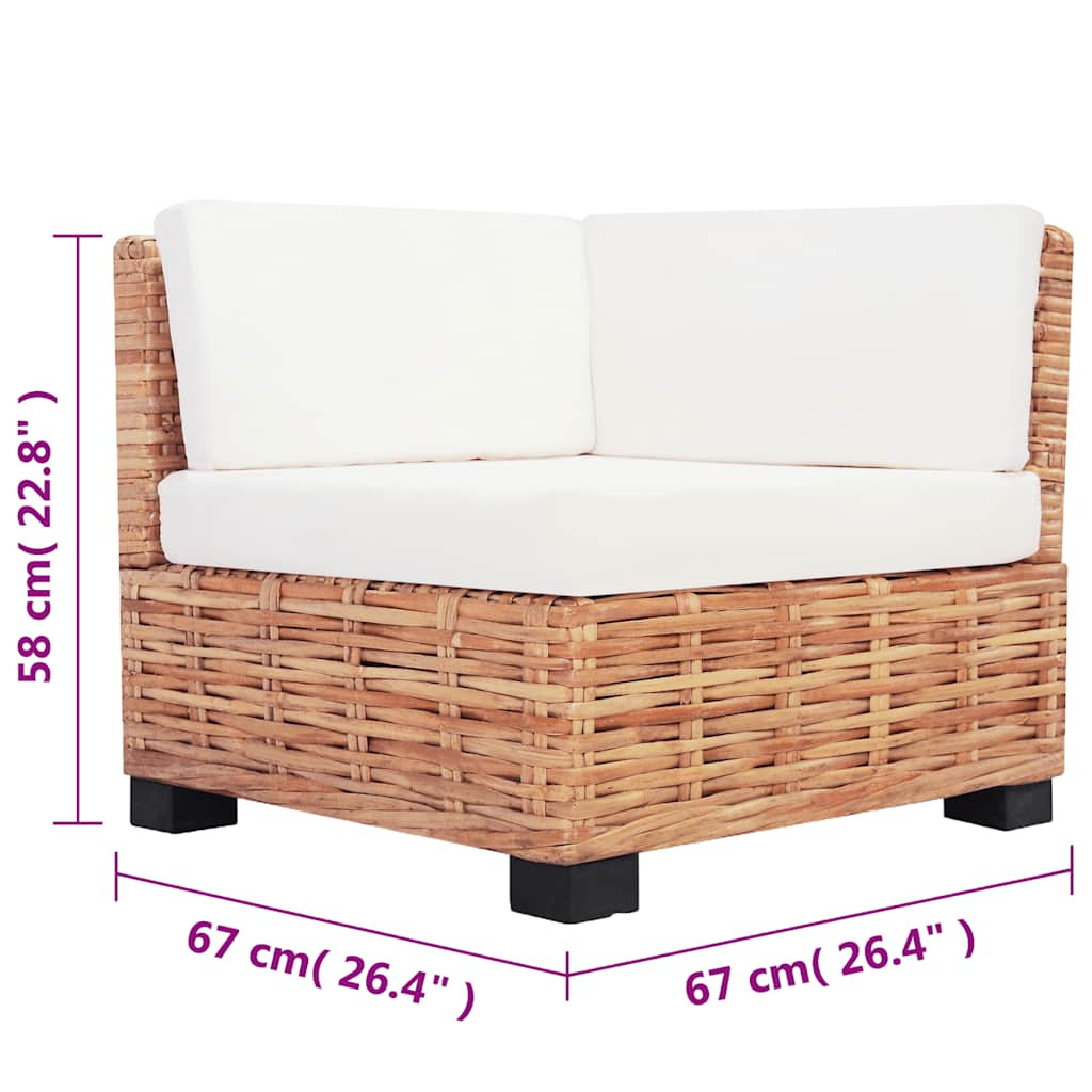 14 részes természetes rattan kanapészett