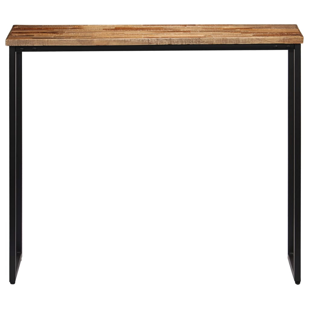 újrahasznosított tömör tíkfa konzolasztal 90 x 30 x 76 cm