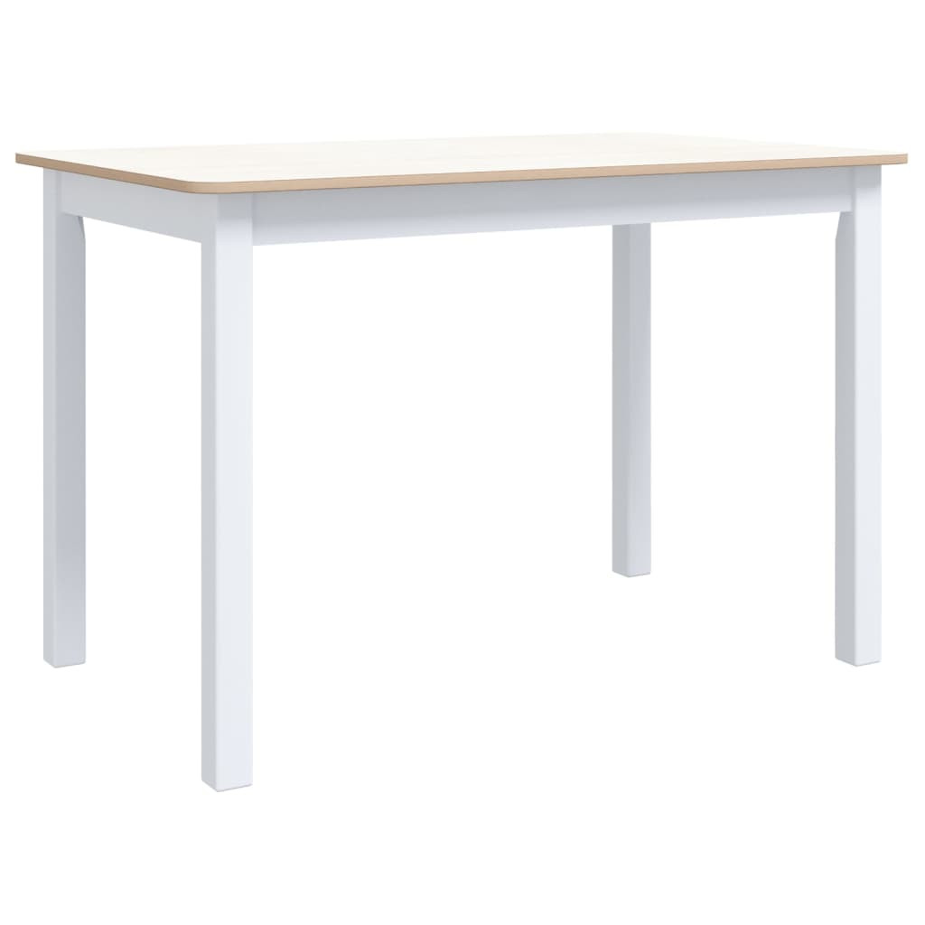 fehér és barna tömör gumifa étkezőasztal 114 x 71 x 75 cm